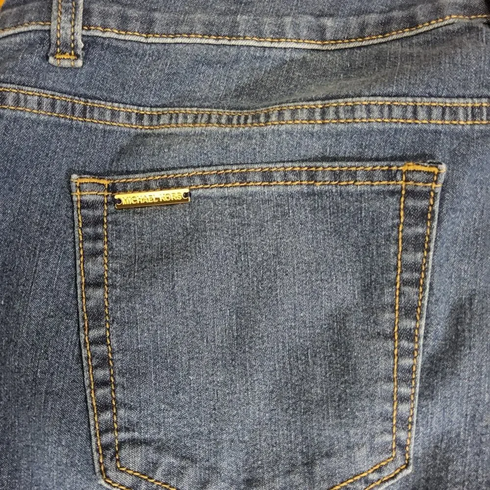 Michael Kors High Rise Relaxed Straight Leg Women’s 16 Blue Denim Utility Pocket